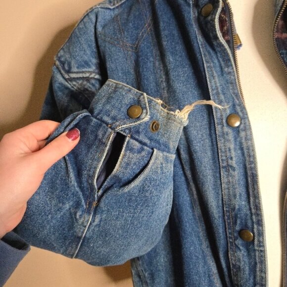 Vintage Outbrook Denim Tribal Print Jacket with Hood - Picture 6 of 11